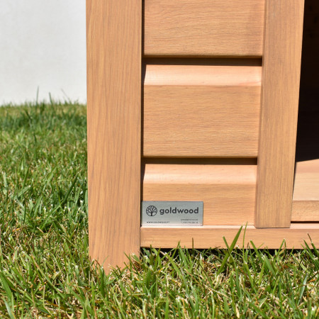 PINE wooden dog house with pine roof for dogs