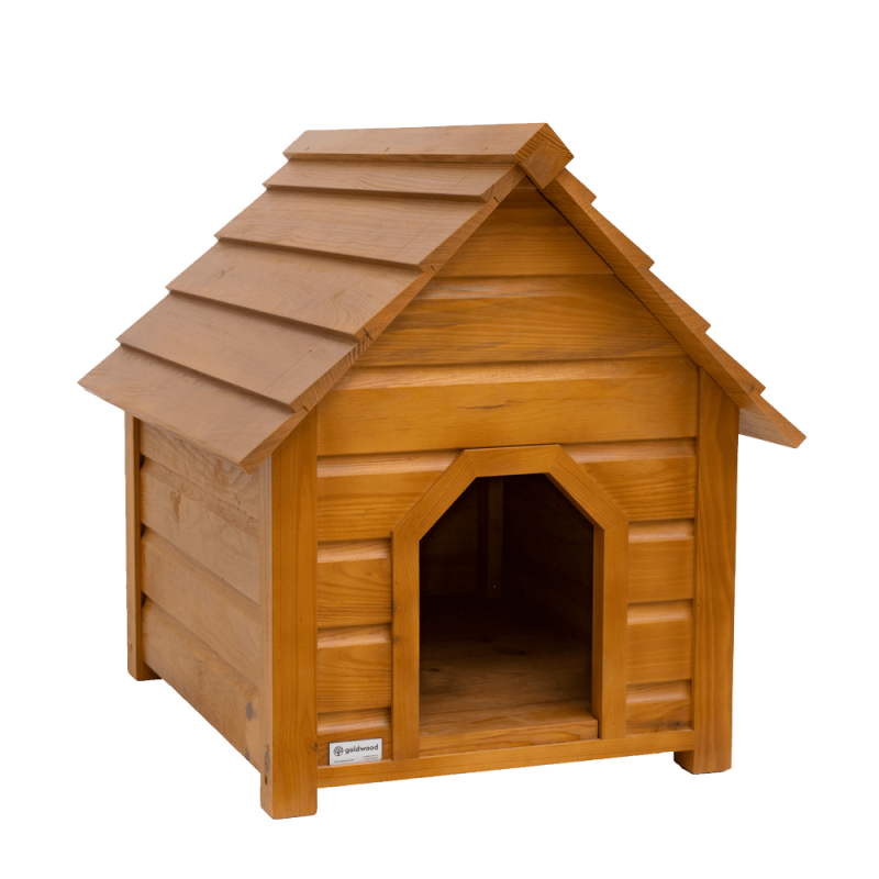 PINE wooden dog house with pine roof for dogs