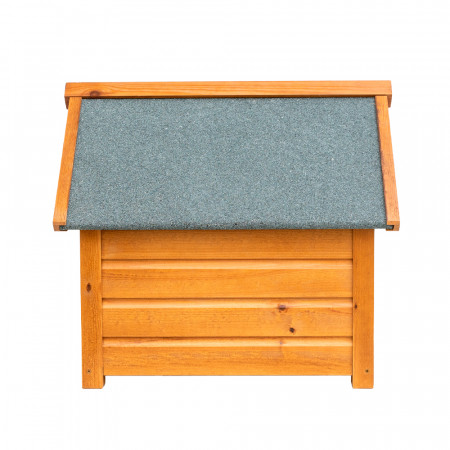 PINE wooden dog house with mesh roof for dogs