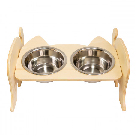 wooden support for cat feeders